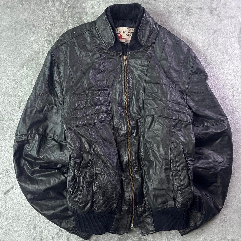 Vintage 60's-70's Sears The Leather Shop Biker Jacket Black 44 Reg Rare
